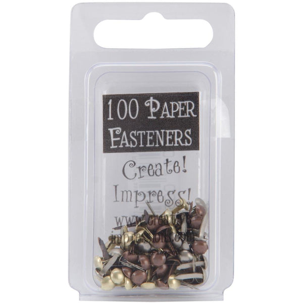 Mini Metal Paper Fasteners | Assorted {100pk}
