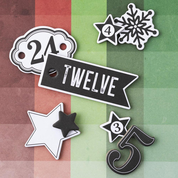 Evergreen and Holly Mixed Chipboard Stickers | Vicki Boutin