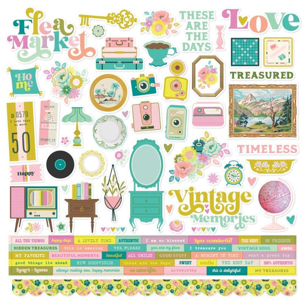 Flea Market Cardstock Stickers 12x12 {clearance}