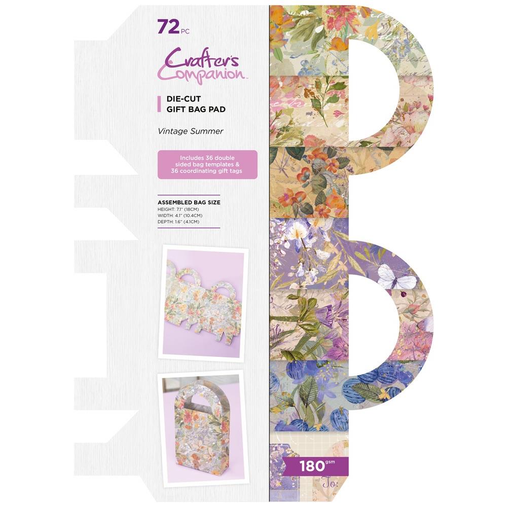 Vintage Summer Gift Bags + Tags 12x8 Die Cut Paper Pad