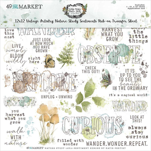 Sentiments 12x12 Rub-ons {Nature Study}