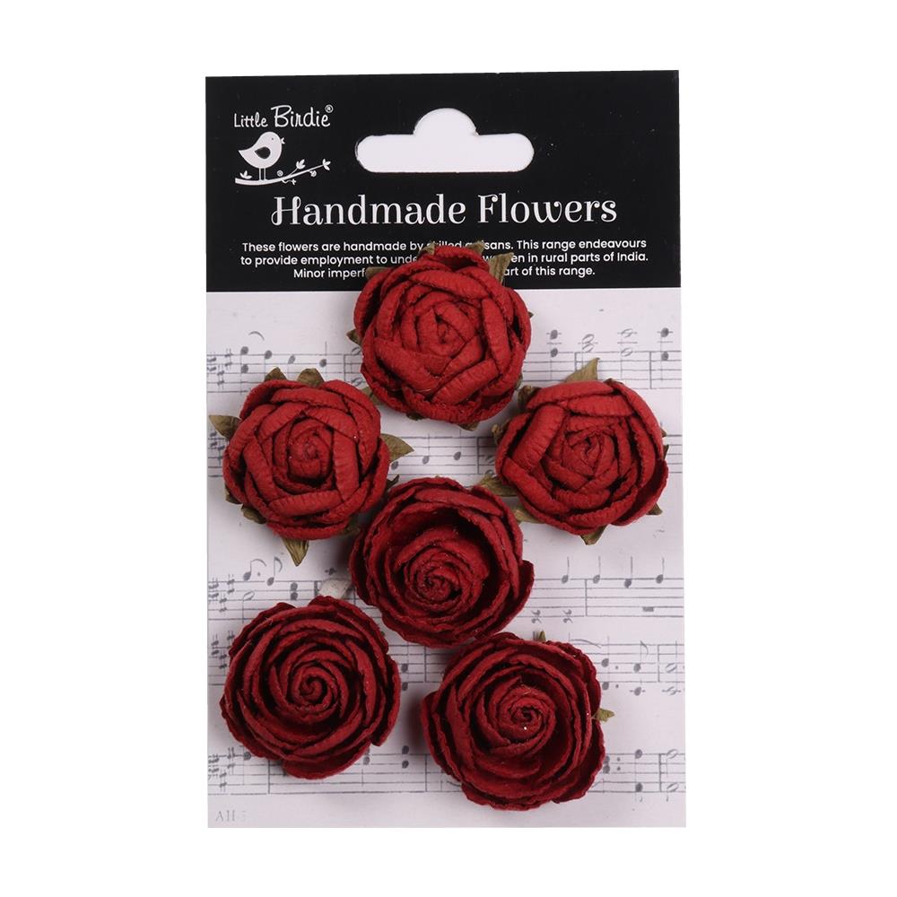 Cardinal Red English Roses Paper Flowers