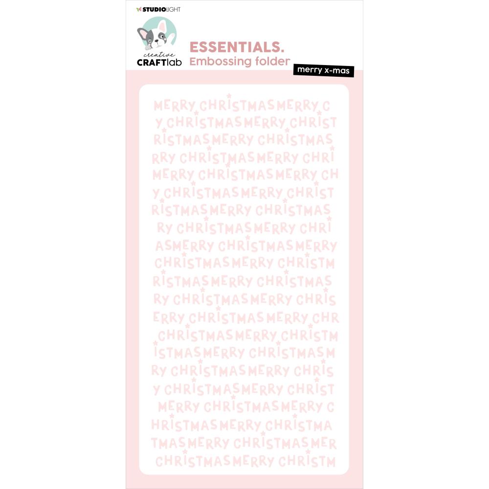 Merry Christmas Slimline Embossing Folder | Craftlab