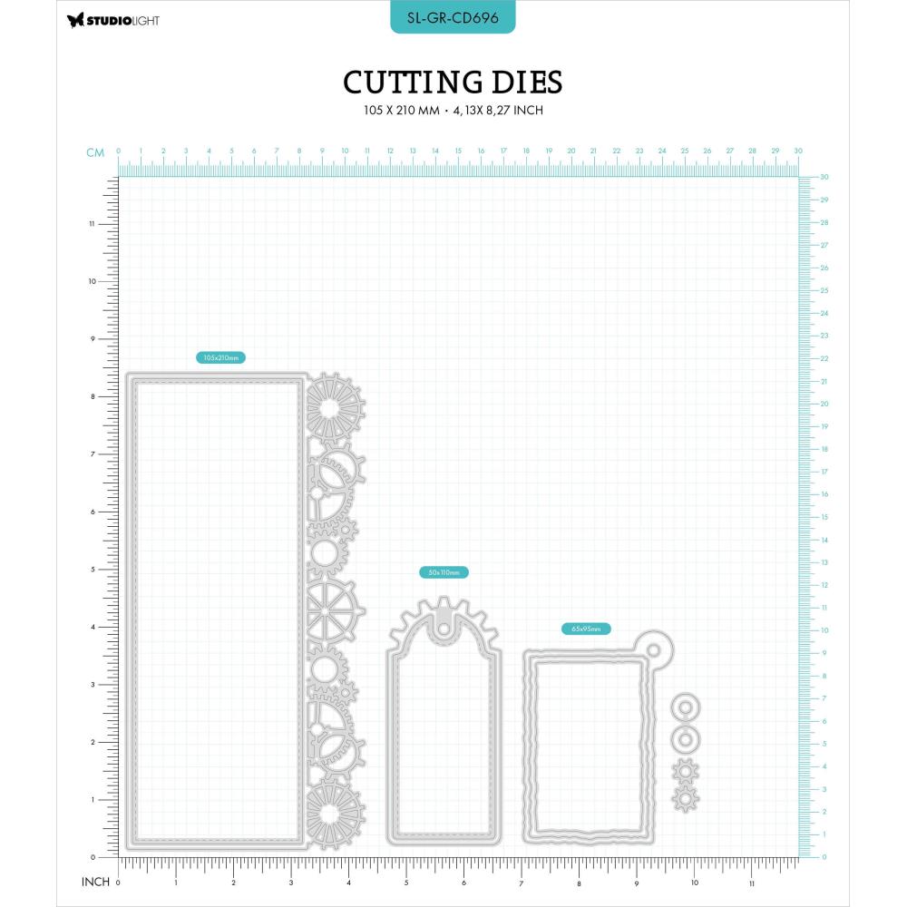 Slimline + Tags Die Set No. 696 | Grunge Collection