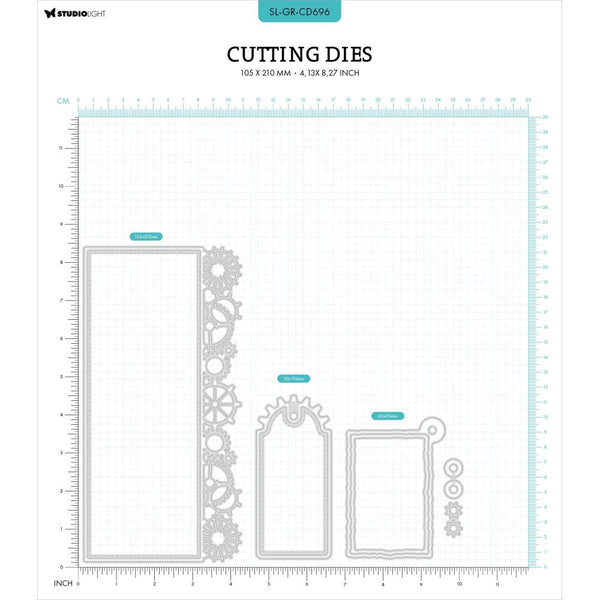 Slimline + Tags Die Set No. 696 | Grunge Collection