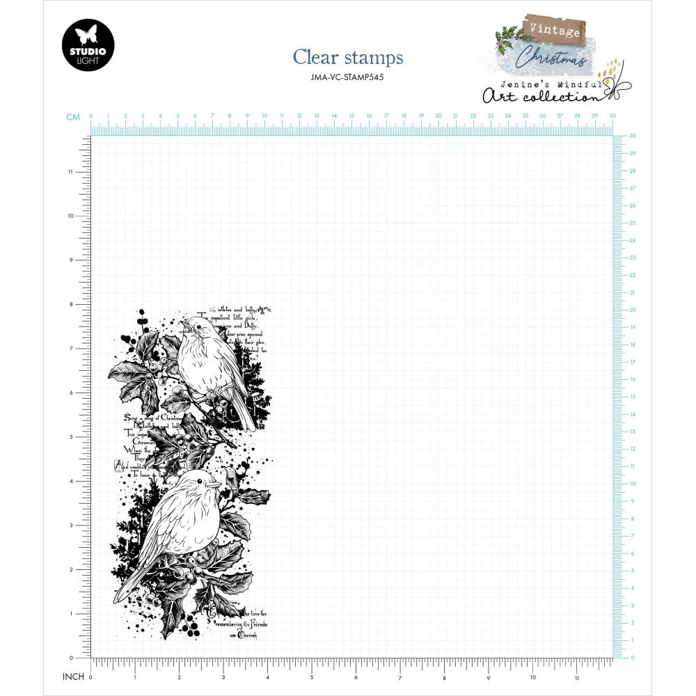 Robins on Holly Clear Stamp Set No. 545 {Christmas} | Jenine's Mindful Art