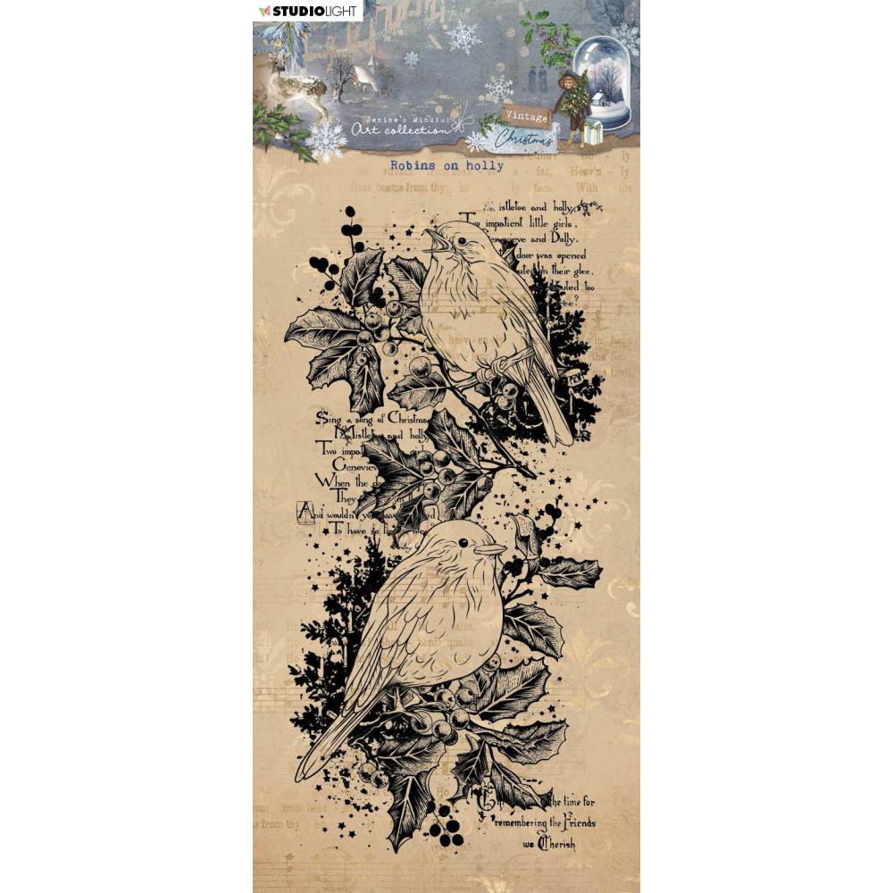 Robins on Holly Clear Stamp Set No. 545 {Christmas} | Jenine's Mindful Art