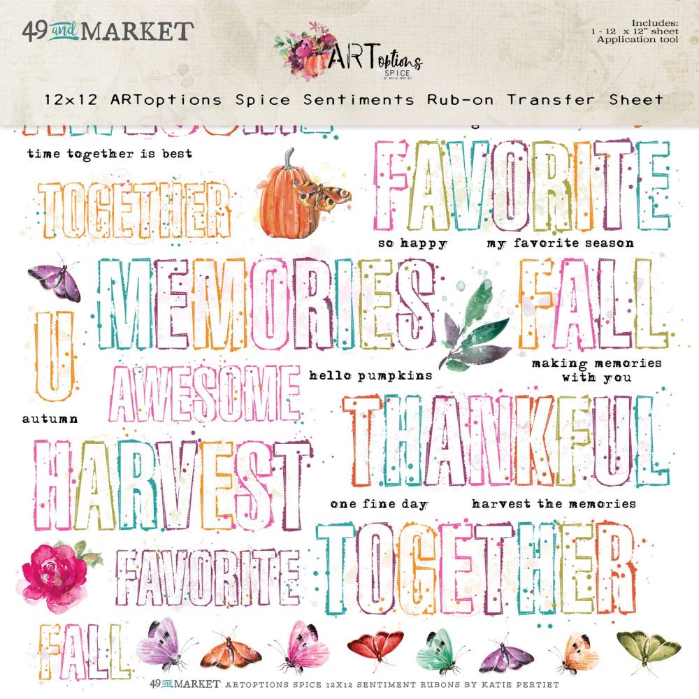 ArtOptions Spice 12x12 Sentiments Rub-On Sheet {clearance}