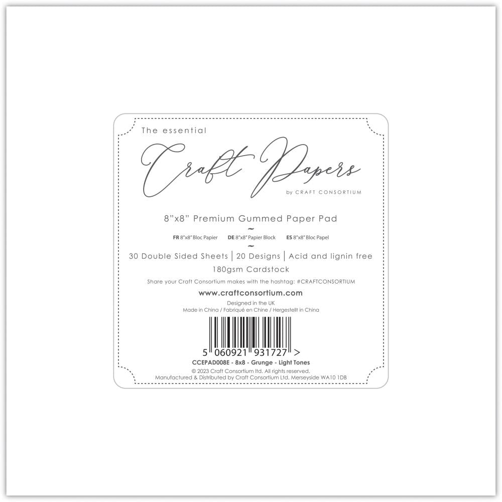 Grunge Light Tones 8x8 Premium Paper Pad
