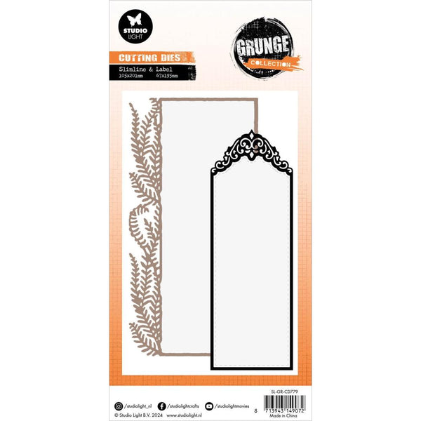 Slimline + Label Die Set No. 779 | Grunge Collection