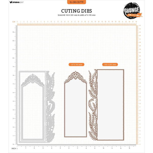 Slimline + Label Die Set No. 779 | Grunge Collection