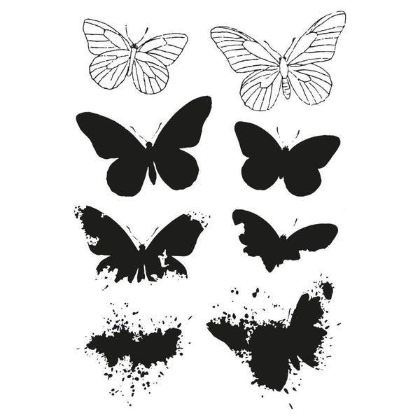 Painted Pencil Butterflies Stamp + Die Set | 49 & Market {clearance}