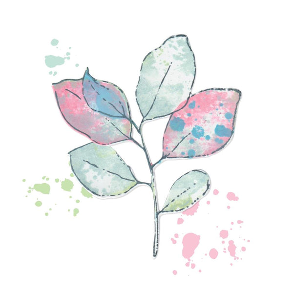 Painted Pencil Leaves Stamp + Die Set | 49 & Market {clearance}