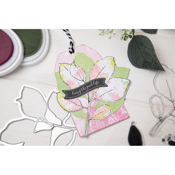 Painted Pencil Leaves Stamp + Die Set | 49 & Market {clearance}