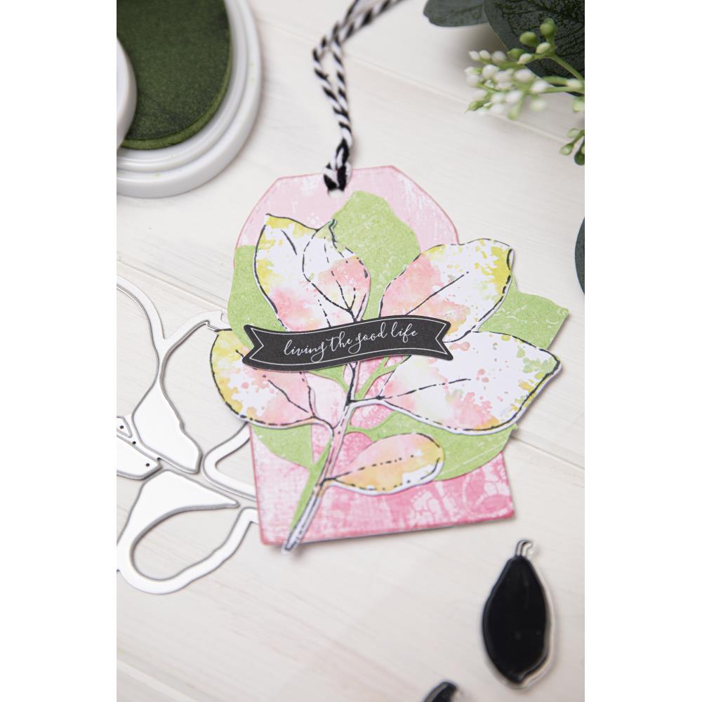 Painted Pencil Leaves Stamp + Die Set | 49 & Market {clearance}