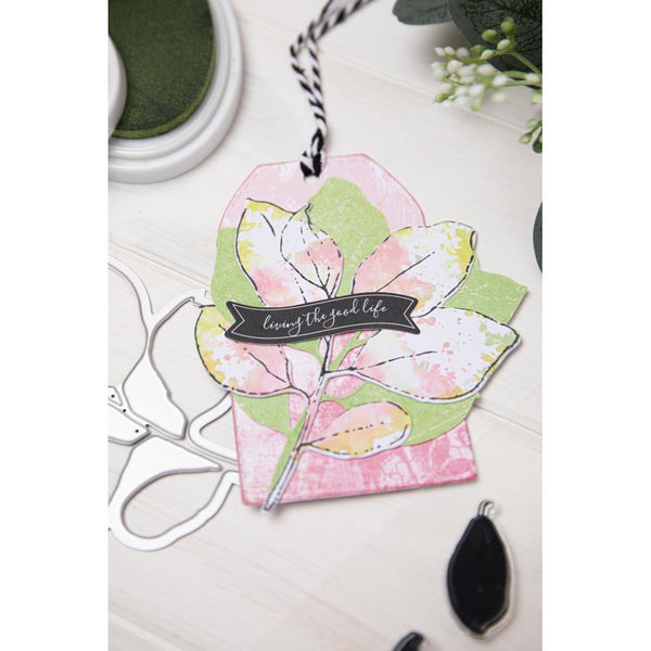 Painted Pencil Leaves Stamp + Die Set | 49 & Market {clearance}