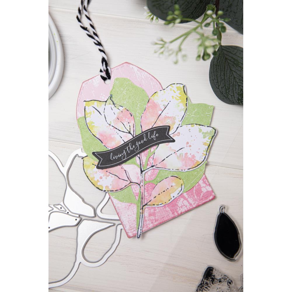Painted Pencil Leaves Stamp + Die Set | 49 & Market {clearance}