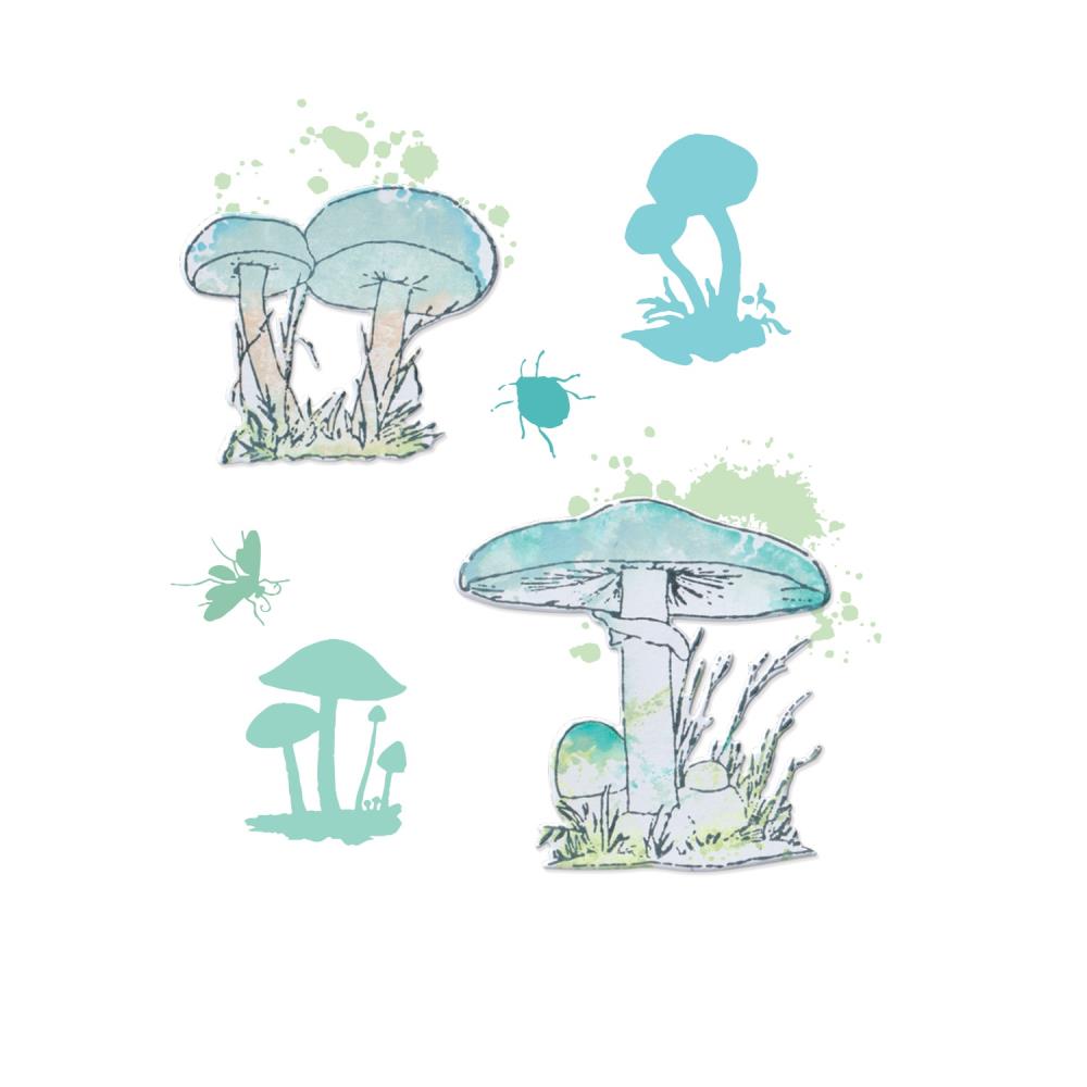Painted Pencil Mushrooms Stamp + Die Set | 49 & Market {clearance}