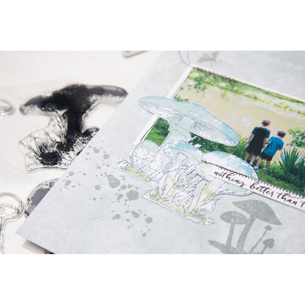 Painted Pencil Mushrooms Stamp + Die Set | 49 & Market {clearance}