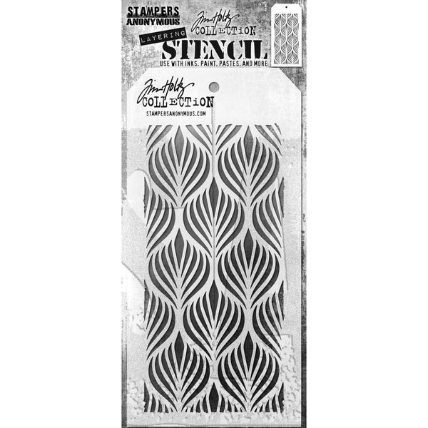 Deco Feather Slimline Layering Stencil | Tim Holtz