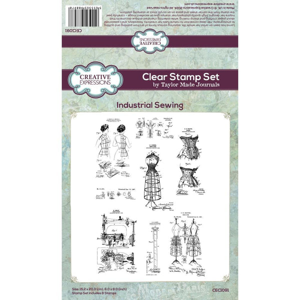 Industrial Sewing 6x8 Clear Stamp Set | Taylor Made Journals