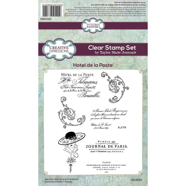 Hotel De La Poste 6x8 Clear Stamp Set | Taylor Made Journals