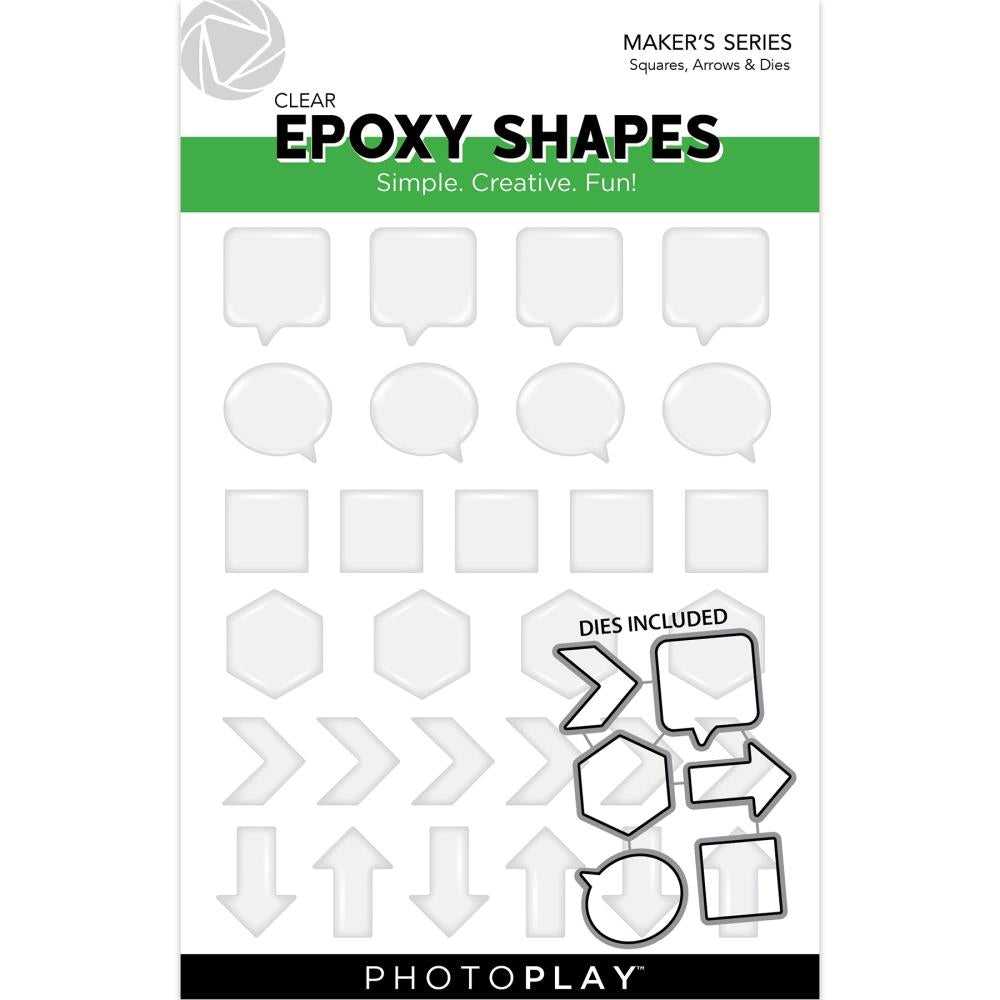 Clear Epoxy Stickers | Squares + Word Shapes