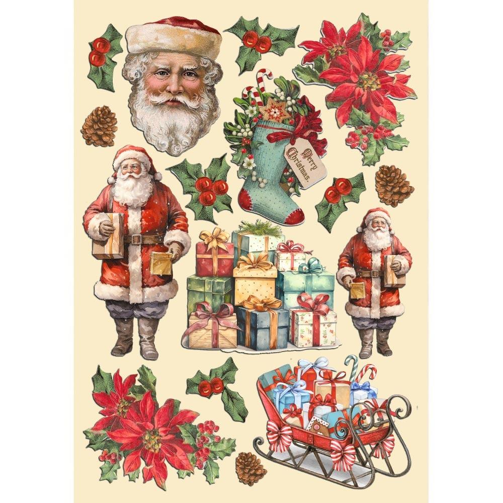 Classic Christmas Colored Wooden Shapes