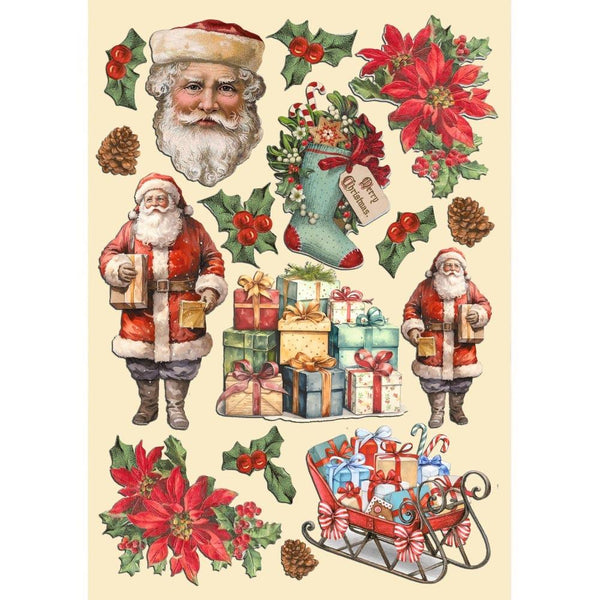Classic Christmas Colored Wooden Shapes