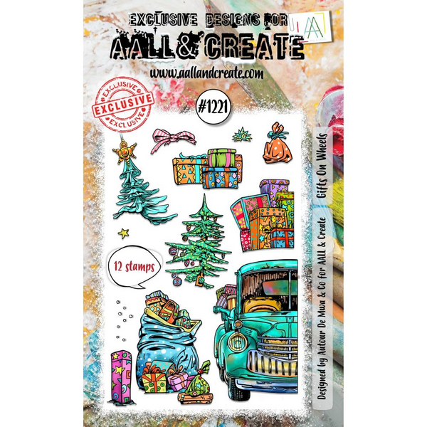 Gifts On Wheels A6 Clear Stamp Set No. 1221 | Christmas