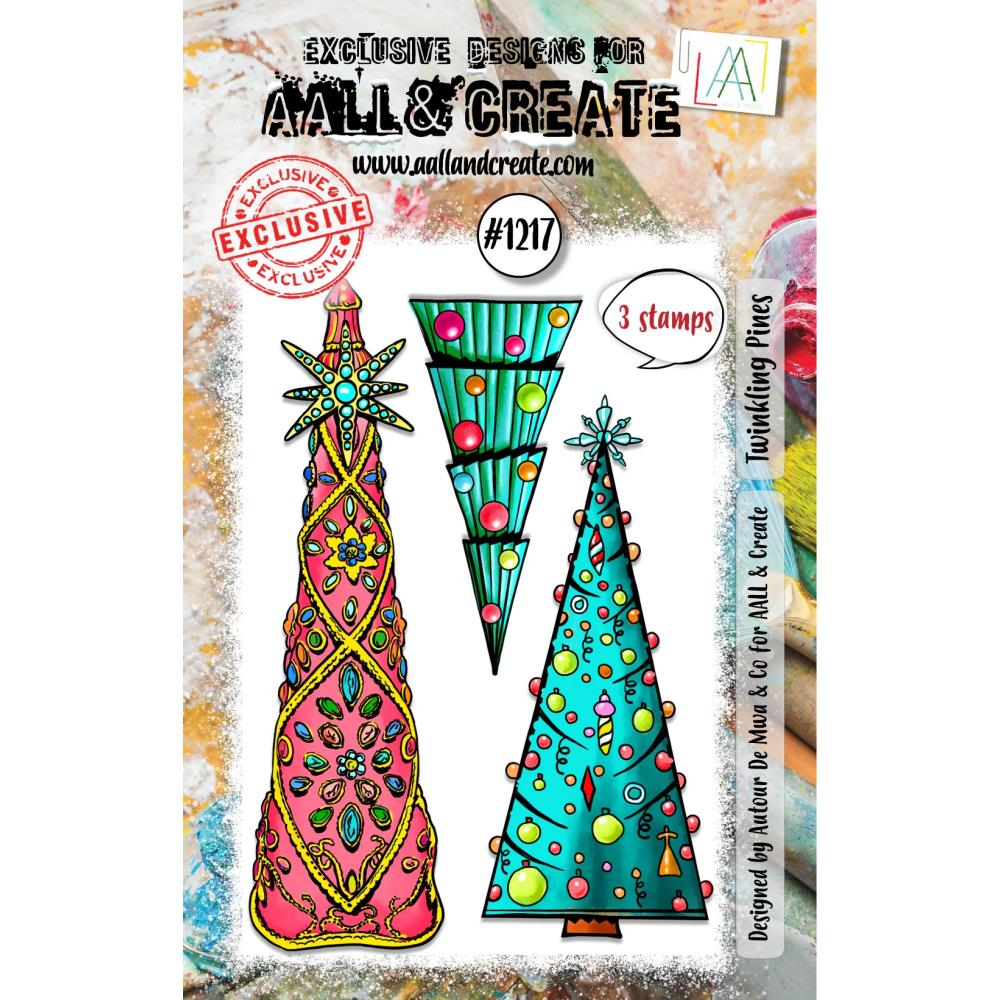 Twinkling Pines A7 Clear Stamp Set No. 1217 | Christmas