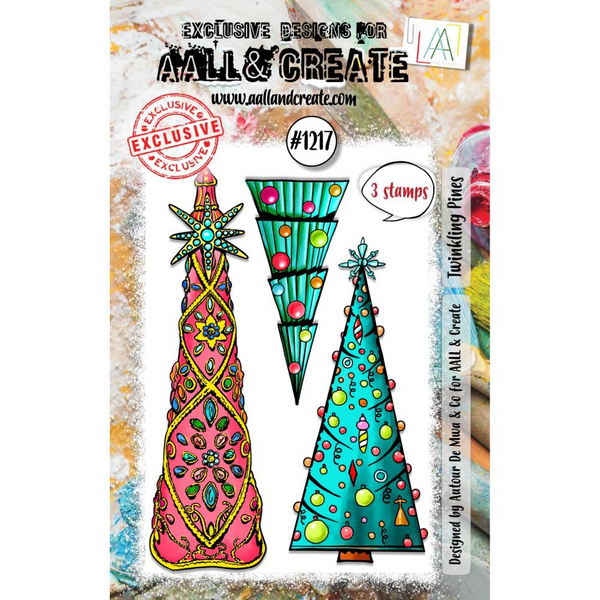 Twinkling Pines A7 Clear Stamp Set No. 1217 | Christmas
