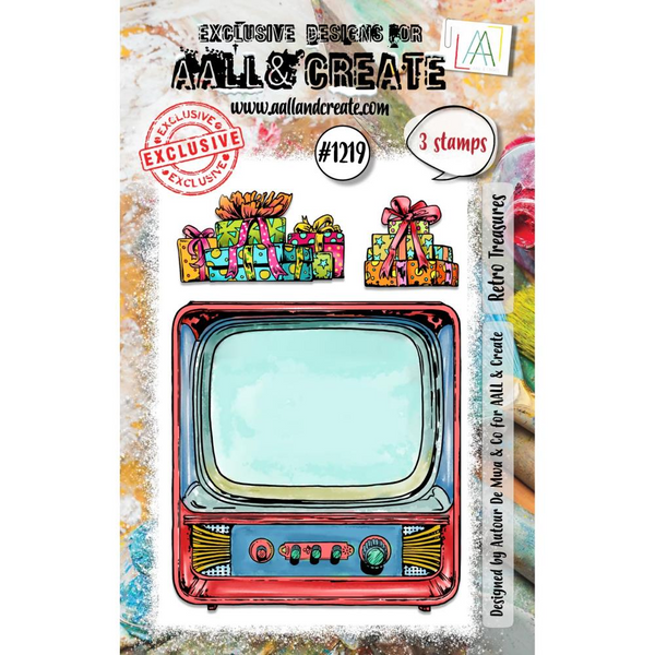 Retro Treasures A7 Clear Stamp Set No. 1219 | Christmas