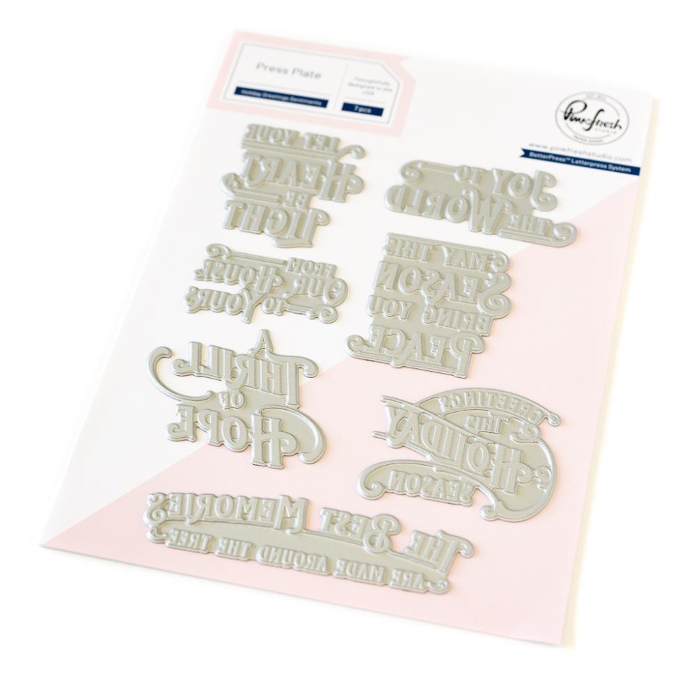 Holiday Greetings Stamp + Die + Press Plate Set {15% off Bundle Deal}