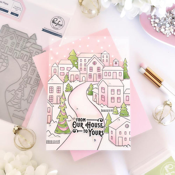 Holiday Greetings Stamp + Die + Press Plate Set {15% off Bundle Deal}
