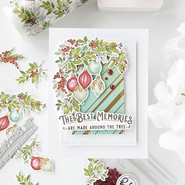 Holiday Greetings Stamp + Die + Press Plate Set {15% off Bundle Deal}