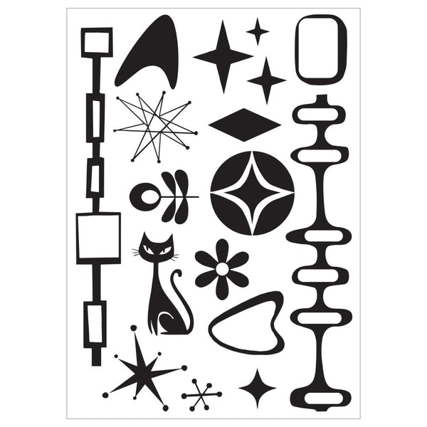 Retro A6 Stamp + A5 Stencil Set | Vic Hollins
