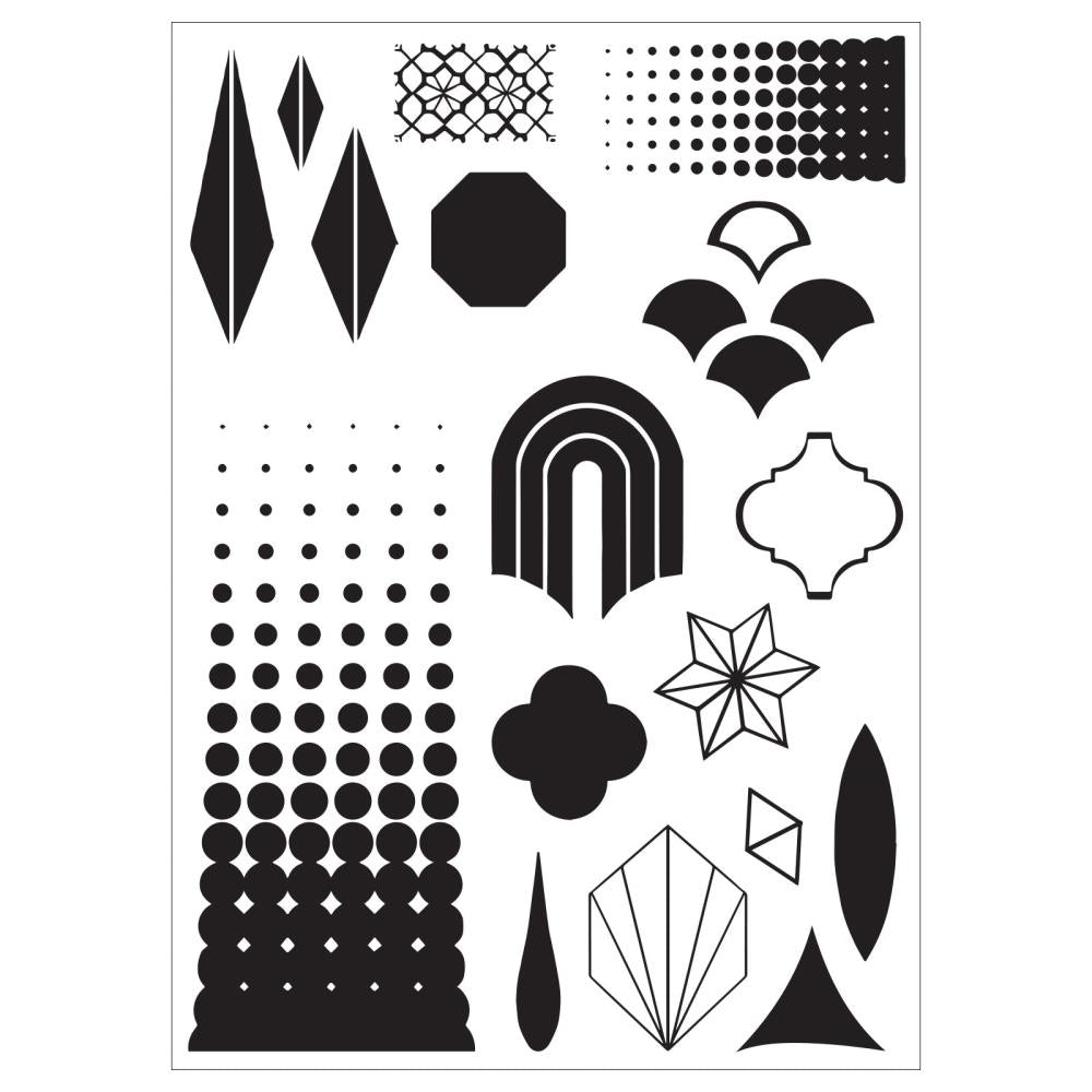 Geometric A6 Stamp + A5 Stencil Set | Vic Hollins