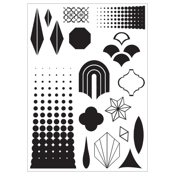 Geometric A6 Stamp + A5 Stencil Set | Vic Hollins