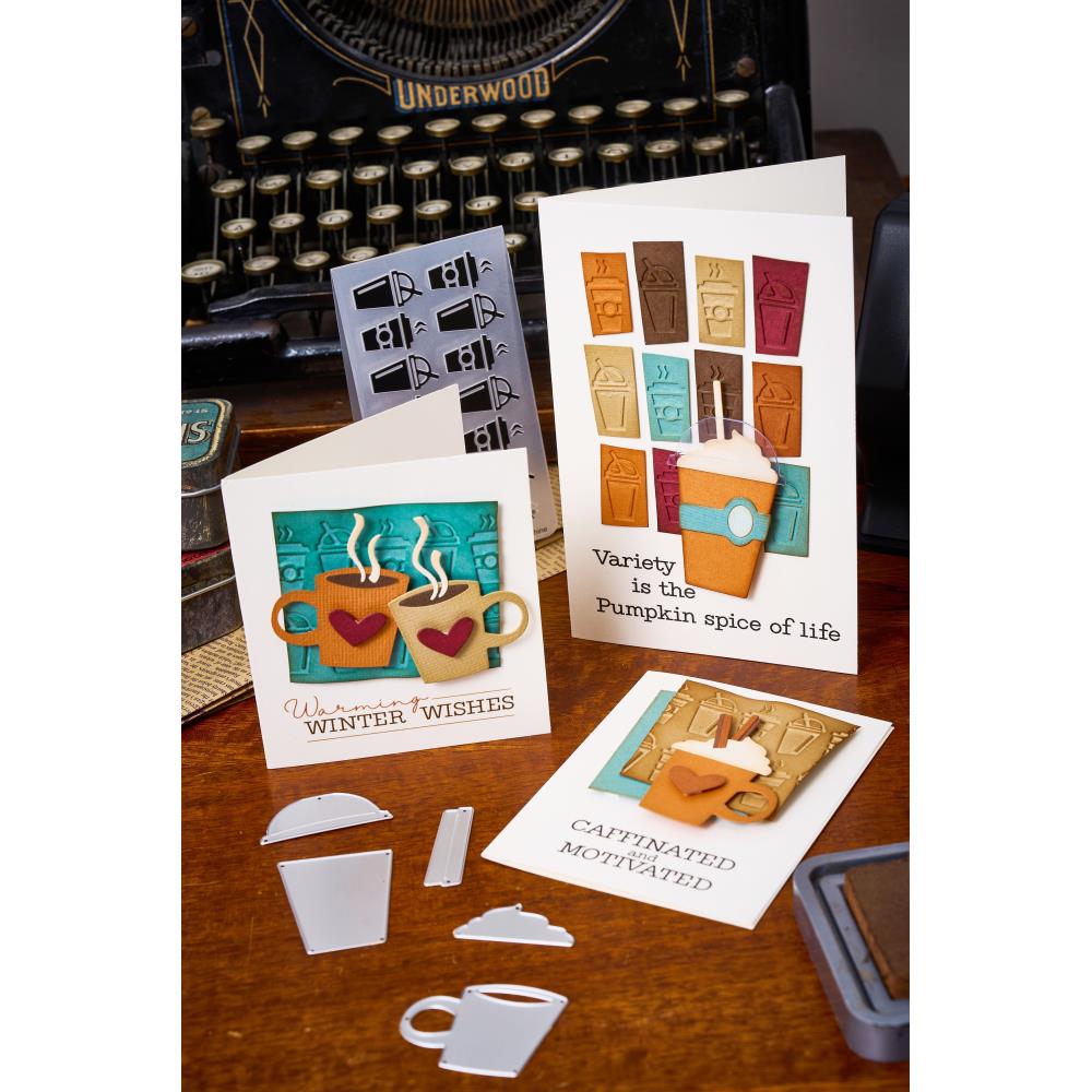 Coffee Letterboard Texture Fades + Thinlits | Tim Holtz Vault Sidekick Side Order