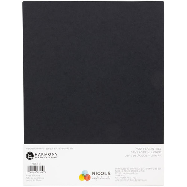 Midnight Black 110# Solid Core 8.5x11 Cardstock 50pk