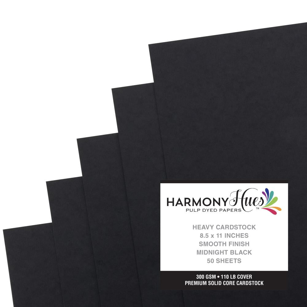 Midnight Black 110# Solid Core 8.5x11 Cardstock 50pk