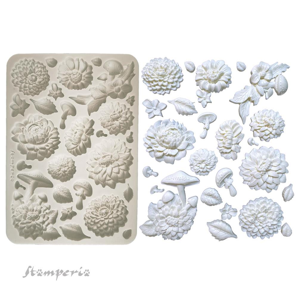 Peonies & Shrooms A5 Silicone Mould | Master of Magic