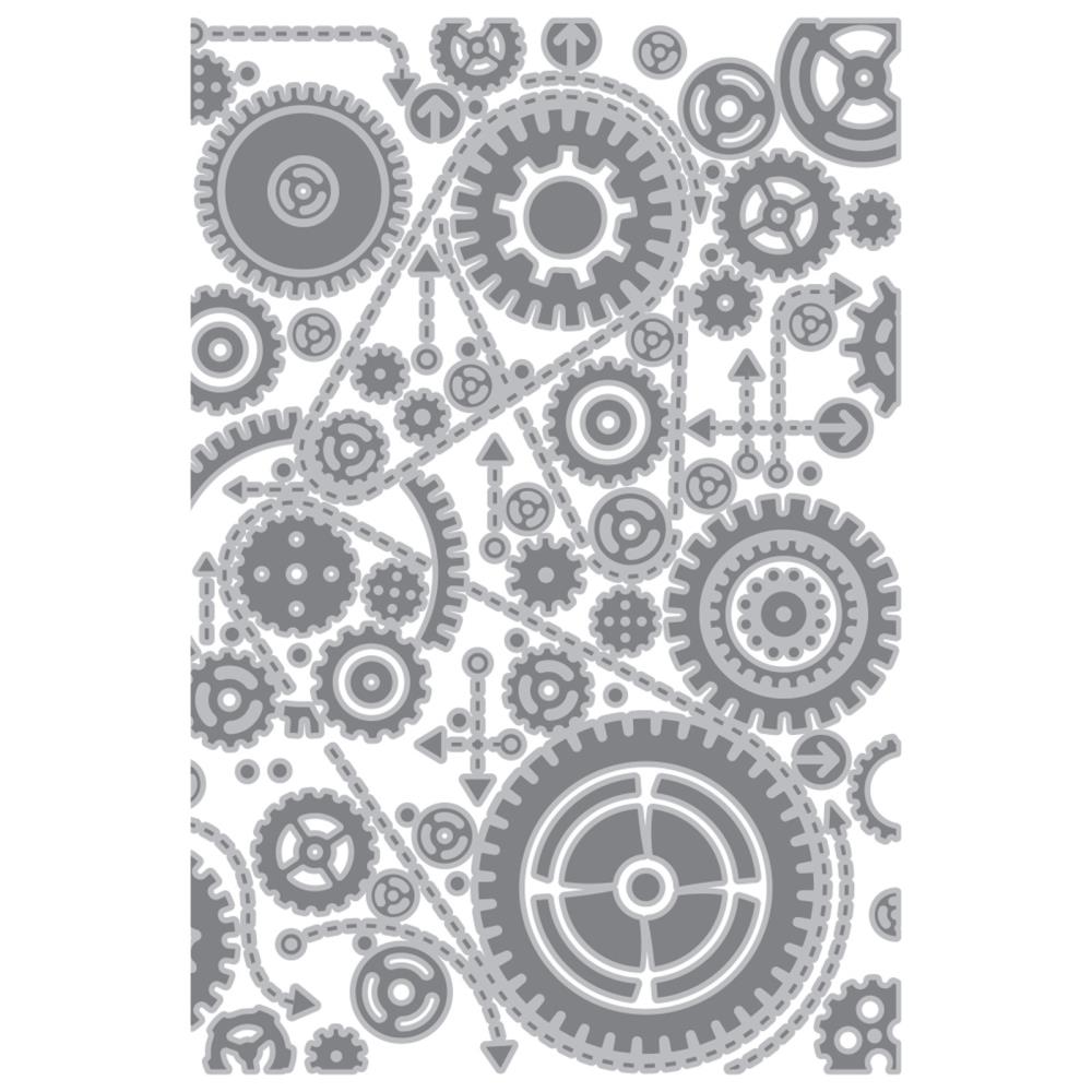 Gears Texture Fades Embossing Folder | Tim Holtz 2025 Vault Release