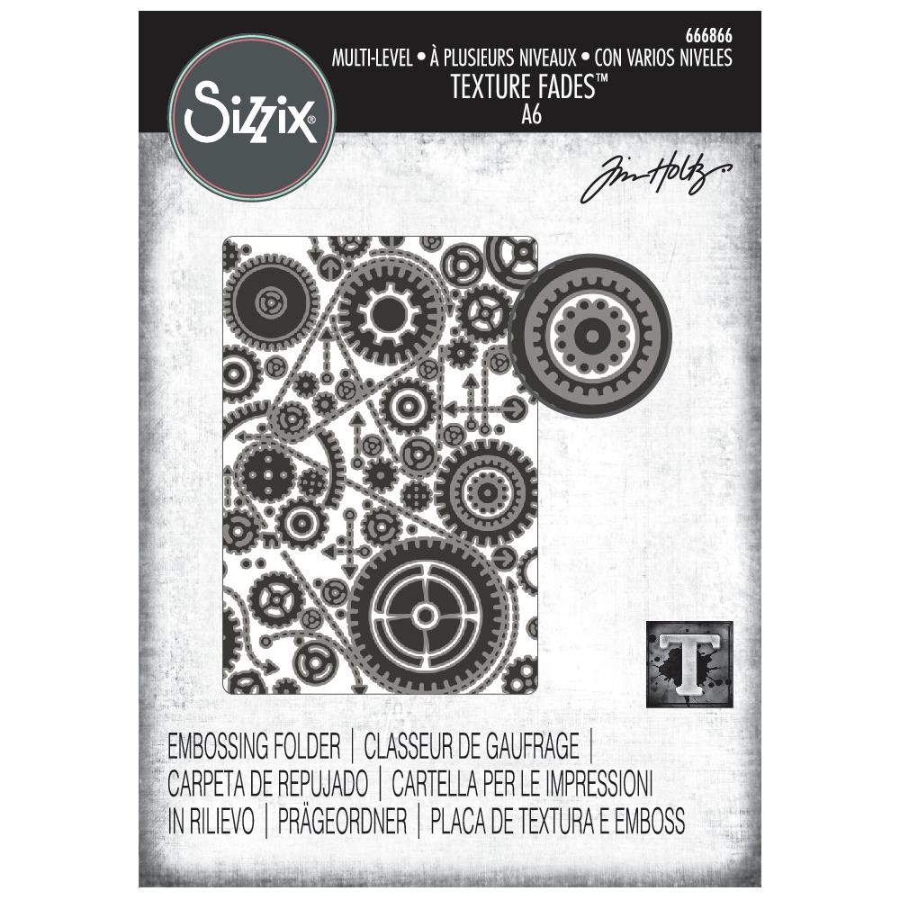 Gears Texture Fades Embossing Folder | Tim Holtz 2025 Vault Release