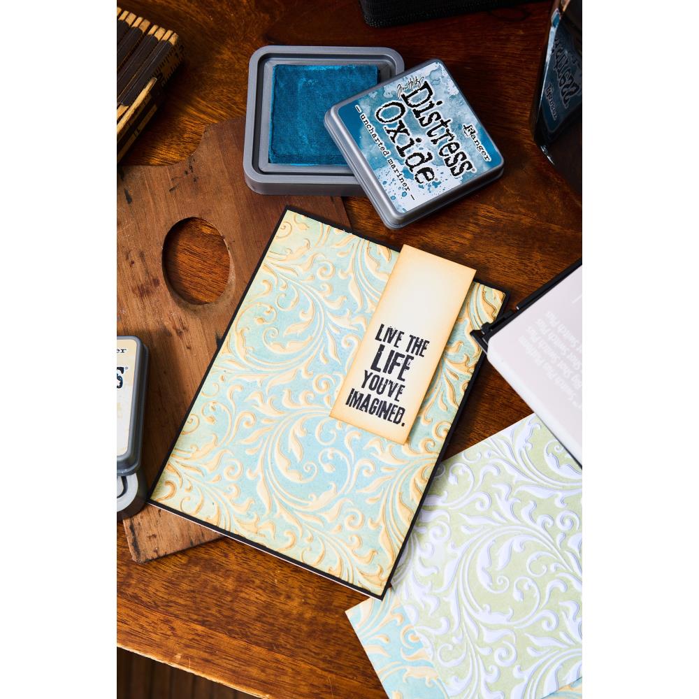 Flourish Texture Fades Embossing Folder | Tim Holtz 2025 Vault Release