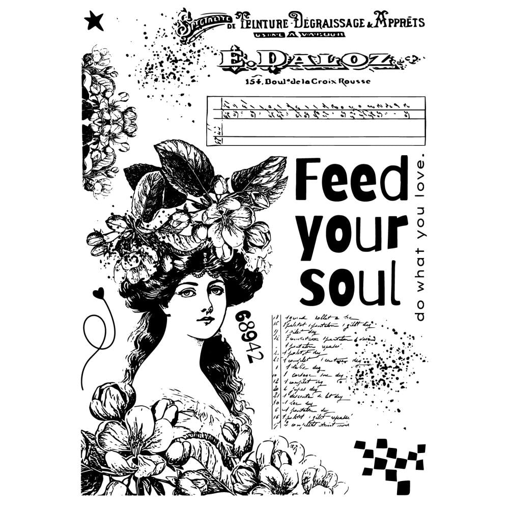 Feed Your Soul A6 Stamp + A5 Stencil Set | Cat Kerr