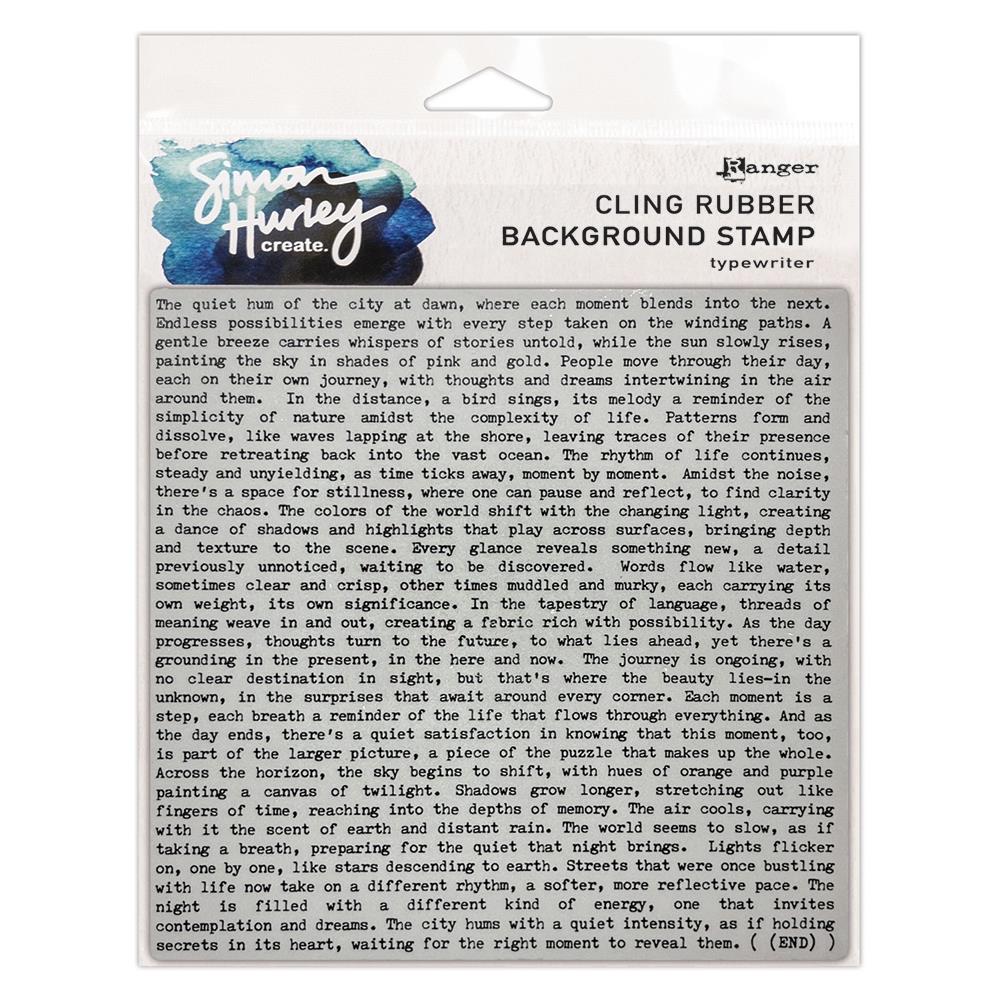 Typewriter Background 6x6 Cling Mount Stamp Set | Simon Hurley