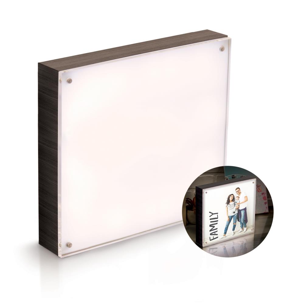 PhotoLights Backlit 8x8 Acrylic Frame w/ Ebony Wood Finish