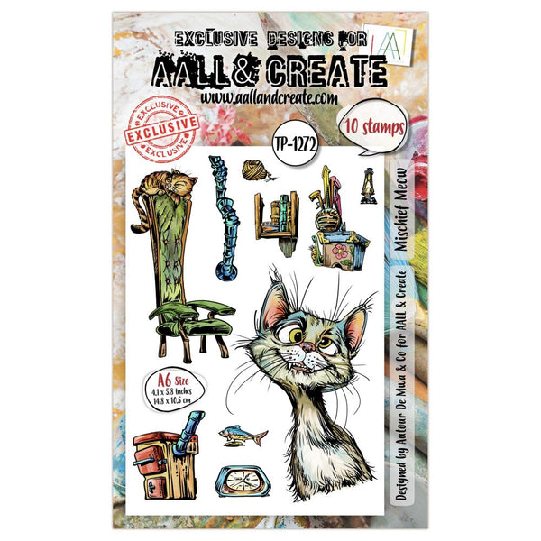 {coming soon: eta 10/27} Mischief Meow A6 Clear Stamp Set No. 1272